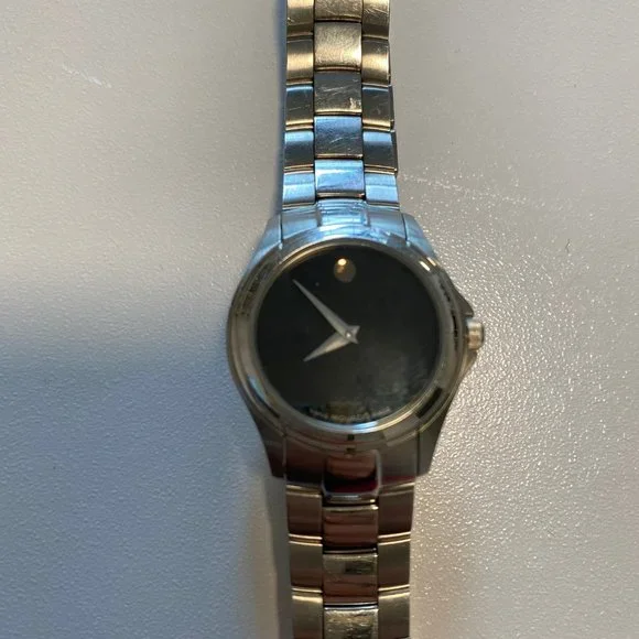 Movado Classic Black Dial Stainless Steel w/ Gold dot 84 E4  display picture 1